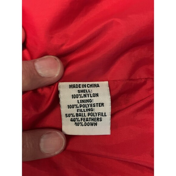 Steve & Barry's Double Down Jacket Mens 2XL Red Black Puffer Hooded Winter Coat - Picture 15 of 16